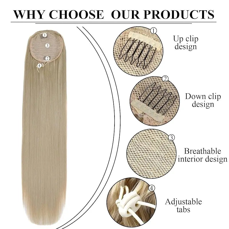 Drawstring Ponytail Extension in Beachy Blonde